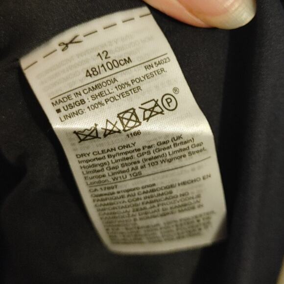 Banana Republic Dress Velour Navy Blue 3/4 Sleeve Sz 12 Lined NWT - Picture 6 of 6